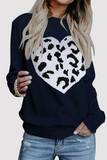solelytrend Casual Print Patchwork O Neck Tops Sweater(4 colors)