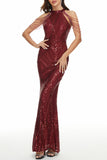Elegant Formal Solid Patchwork Evening Dress Dresses(6 Colors)