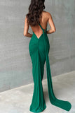Sexy Solid Backless Halter One Step Skirt Dresses