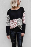 solelytrend Leopard Patchwork Printed Sweater