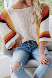 solelytrend Stitched Knitted Rainbow Sweater