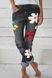 solelytrend Regular Waist Flower Print Regular Fit Casual Wear Jeans