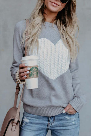 solelytrend Heart Shaped Sweater(4 Colors)