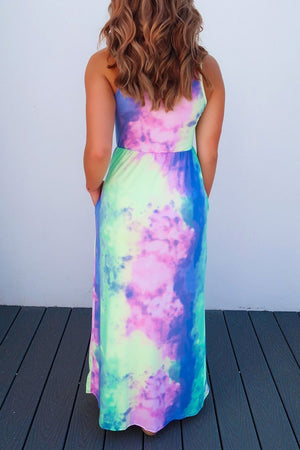 solelytrend Tie-dye Printed Multicolor Maxi Dress