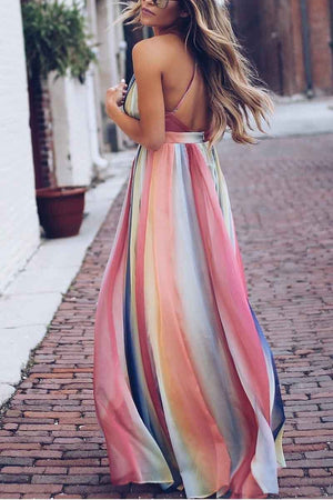 solelytrend Sling Bohemian Print Maxi Dress