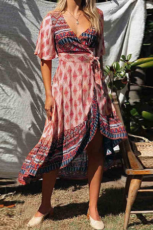 solelytrend Bohemian Printed Midi Dress(3 colors)