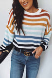 solelytrend Loose O Neck Striped Sweater