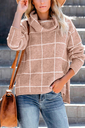 solelytrend Turtleneck Plaid Sweater（5 colors）